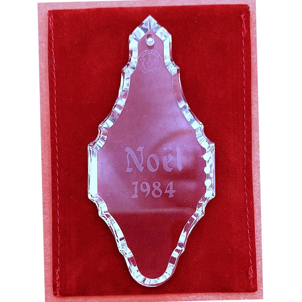 Baccarat Crystal 1984 Annual NOEL Etch Christmas Ornament Ltd Ed Prism Drop‎ NOS